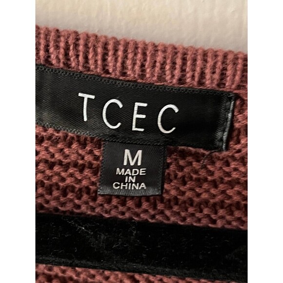 TCEC Pullover Sweater Size M Mauve Color V-Neck Long Sleeves - Picture 4 of 6